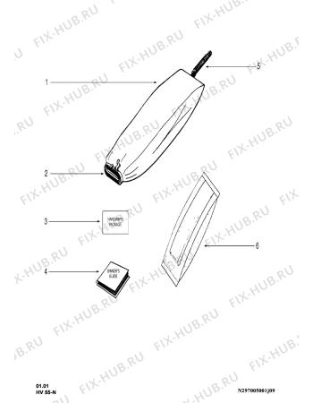 Взрыв-схема пылесоса Electrolux ZC880A - Схема узла Accessories